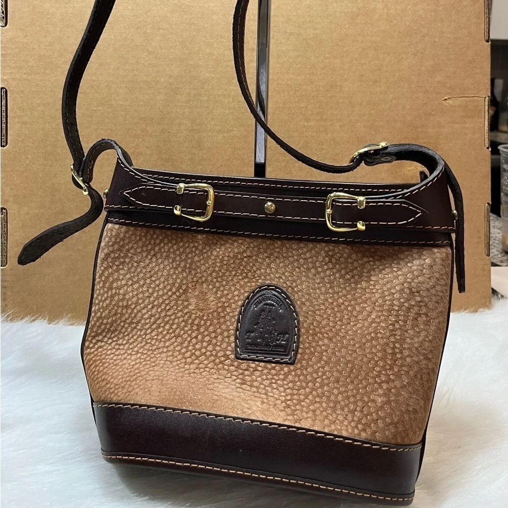 Orifaz Zafiro Argentina Suede Leather Bucket Purse wt adjustable shoulder strap